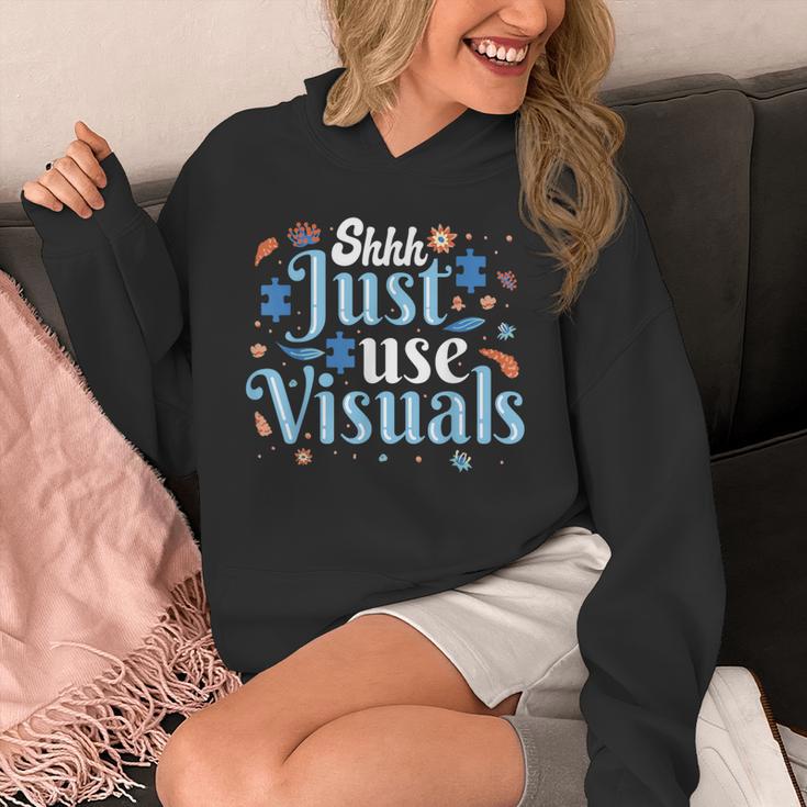 Shhh Just Use Visuals SPED Special Education Teacher Men Women Unisex Hoodie, funny design