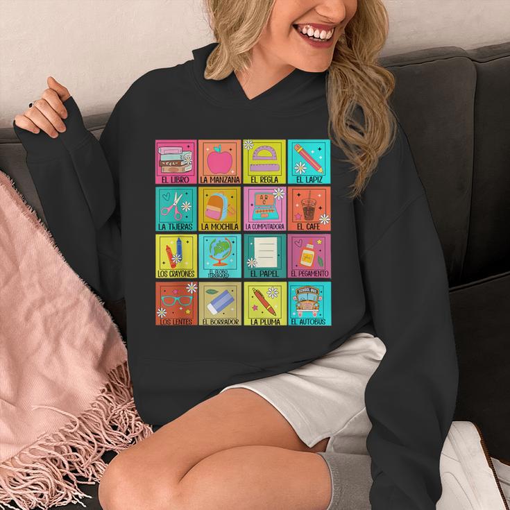 Spanish Teacher Back To School Maestra Dual Language Crew Unisex Hoodie, funny design