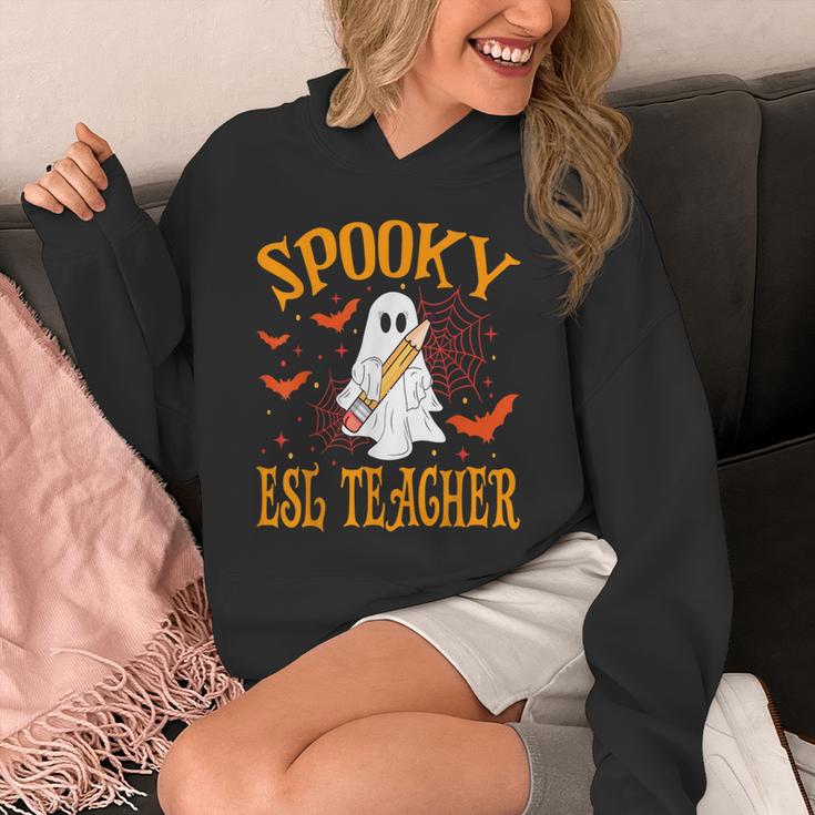 Spooky ESL Teacher Ghost Halloween School Women Unisex Hoodie, Esl Teacher Gifts, funny design Spooky ESL Teacher Ghost Halloween School Women Unisex Hoodie, Esl Teacher Gifts, funny design
