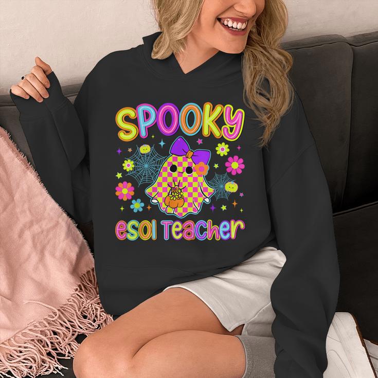 Spooky ESOL Teacher Halloween ESOL Teaching Coquette Unisex Hoodie, funny design Spooky ESOL Teacher Halloween ESOL Teaching Coquette Unisex Hoodie, funny design