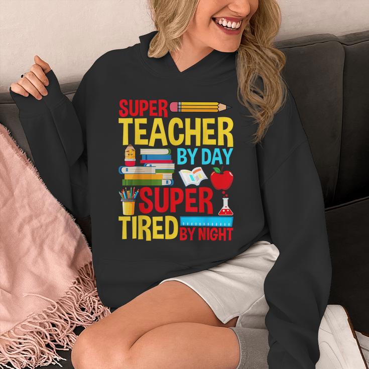 Super Teacher By Day Super Tired By Night Superhero Teacher Unisex Hoodie, Super Teacher Gifts, funny design