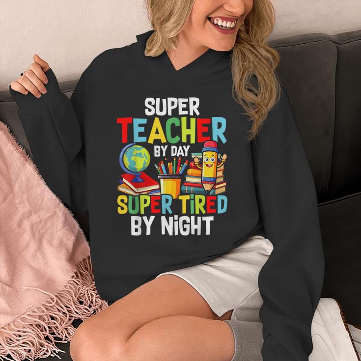 Super Teacher By Day Super Tired By Night Unisex Hoodie, Super Teacher Gifts, funny design
