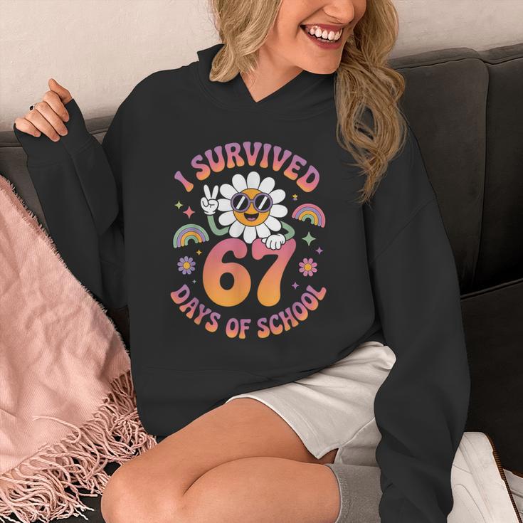 I Survived 67 Days Of School Groovy Retro Teachers Girls Unisex Hoodie, funny design I Survived 67 Days Of School Groovy Retro Teachers Girls Unisex Hoodie, funny design