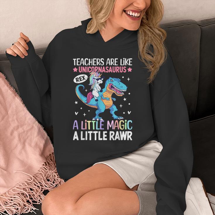 T Rex Dinosaur Unicorn Teachers Are Like Unicornasaurus Rex Unisex Hoodie, funny design