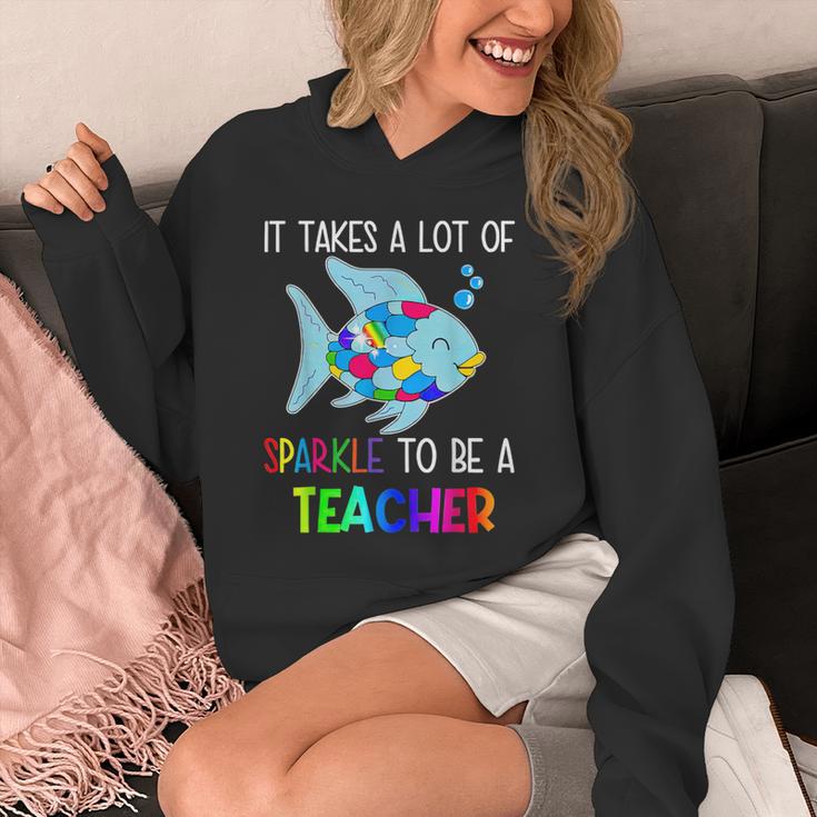 It Takes A Lot Of Sparkle To Be A Teacher Rainbow Fish For Men Women Unisex Hoodie, funny design It Takes A Lot Of Sparkle To Be A Teacher Rainbow Fish For Men Women Unisex Hoodie, funny design