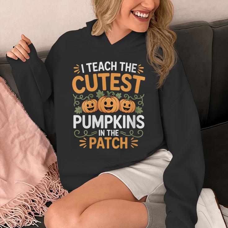 I Teach The Cutest Pumpkins In The Patch Halloween Teacher Unisex Hoodie, funny design