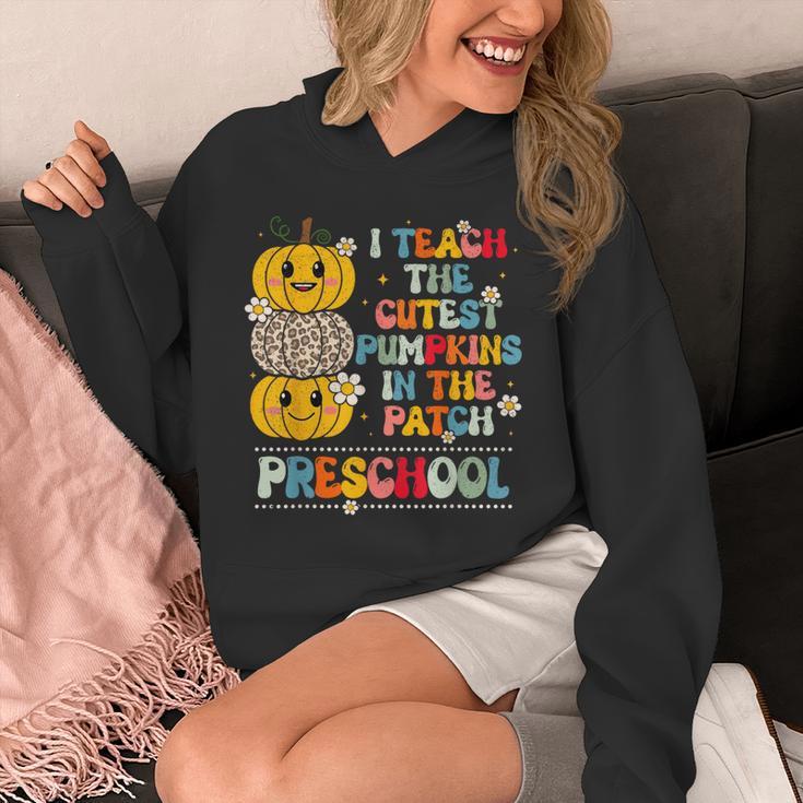I Teach The Cutest Pumpkins Preschool Teacher Halloween Unisex Hoodie, funny design