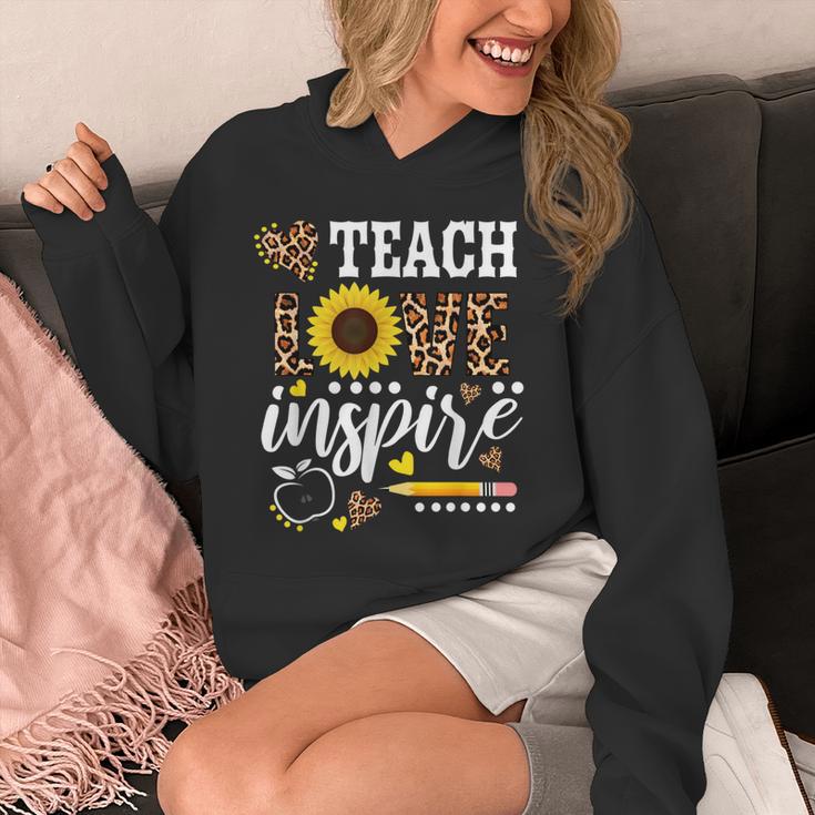 TEACH LOVE INSPIRE Teacher Sunflower Appreciation Unisex Hoodie, funny design TEACH LOVE INSPIRE Teacher Sunflower Appreciation Unisex Hoodie, funny design