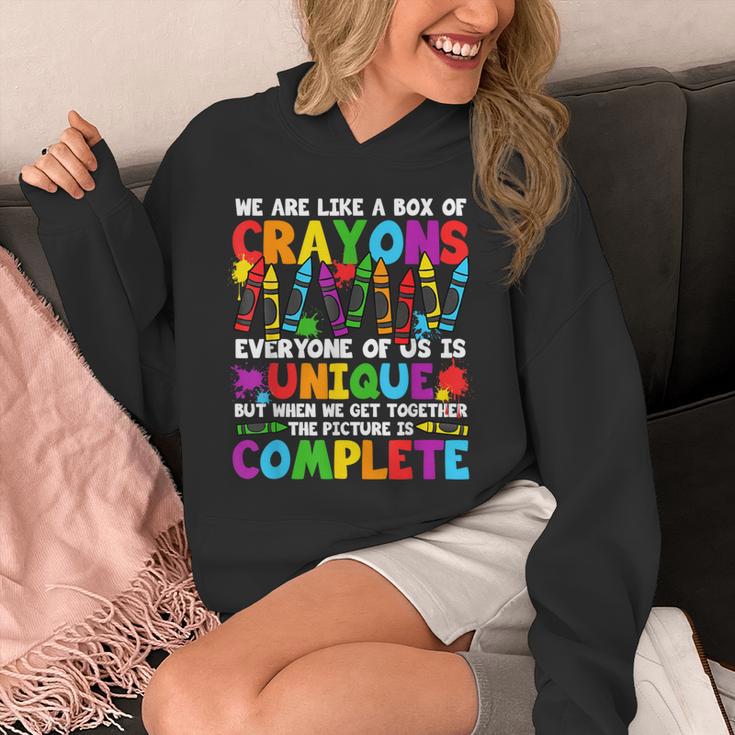 Teacher We Are Like A Box Of Crayons Back To School Unisex Hoodie, funny design Teacher We Are Like A Box Of Crayons Back To School Unisex Hoodie, funny design