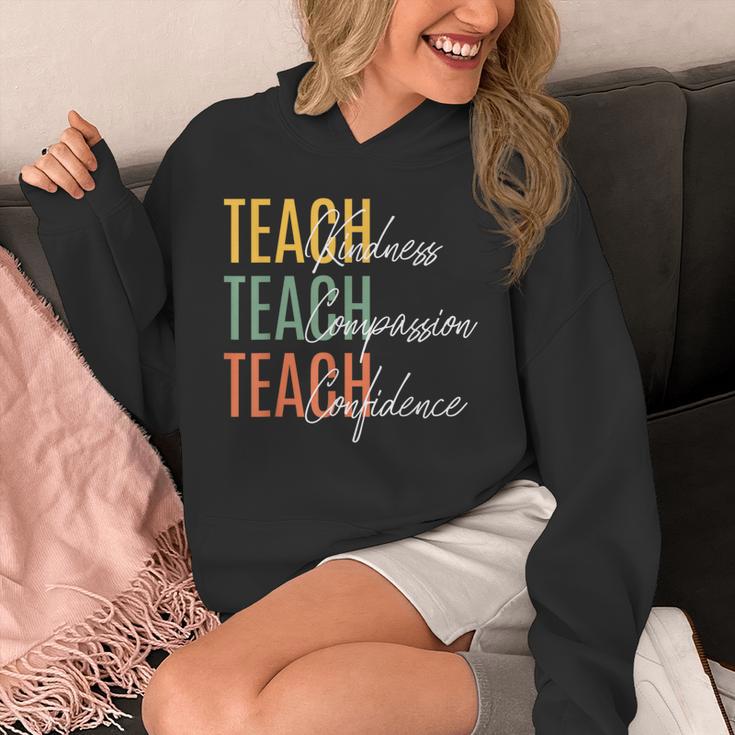 Teacher Kindness Compassion Confidence Teaching Unisex Hoodie, funny design Teacher Kindness Compassion Confidence Teaching Unisex Hoodie, funny design