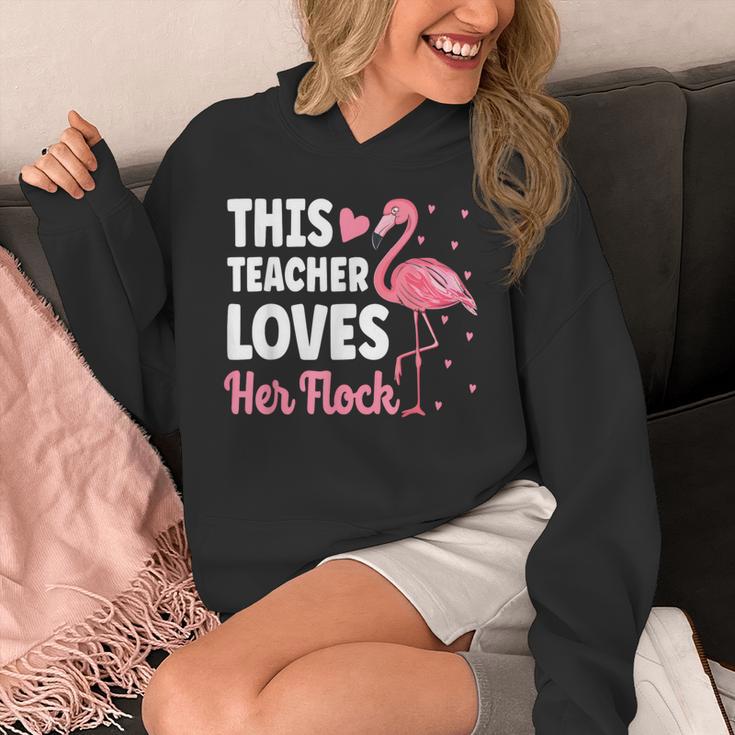 This Teacher Loves Her Flock Teaching Flamingo Girl Unisex Hoodie, funny design
