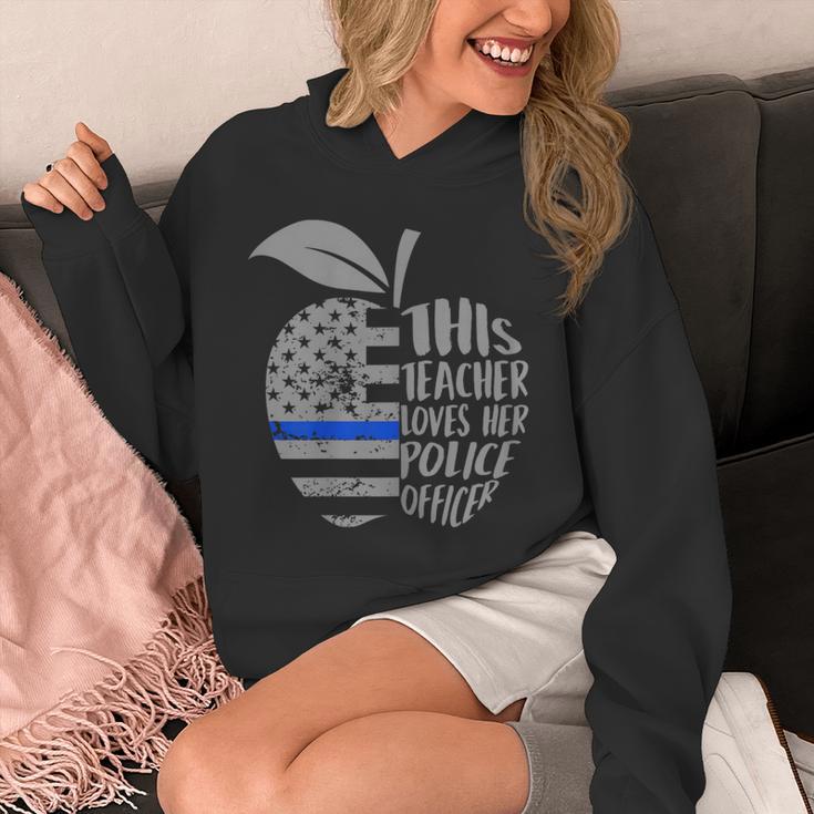 This Teacher Loves Her Police Officer Wife Saying Unisex Hoodie, funny design