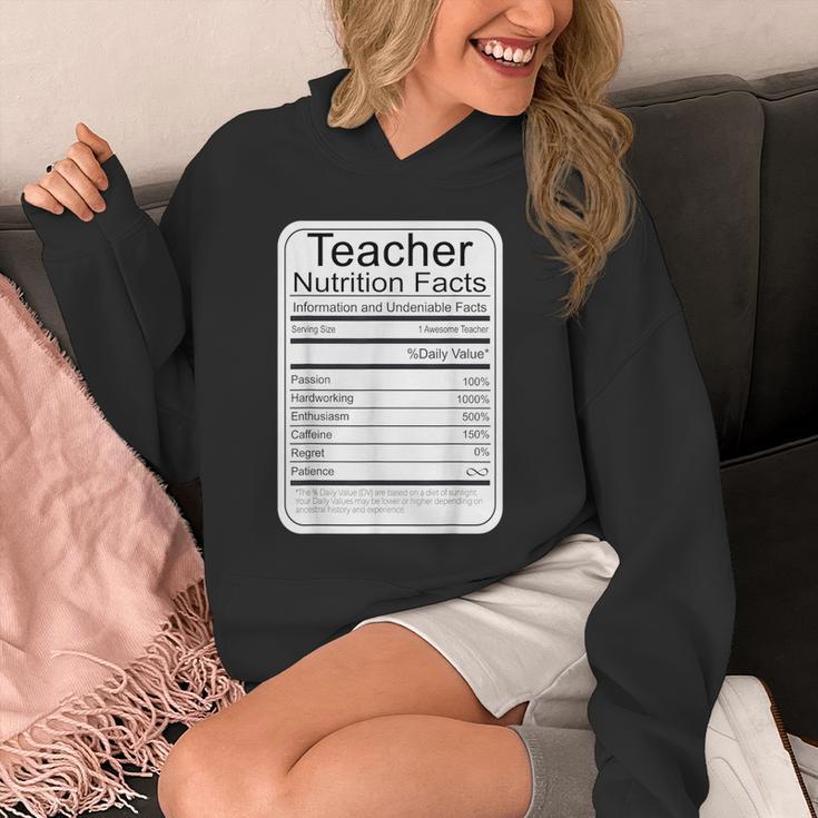 Teacher Nutrition Facts Teachers Nutritional Fact Unisex Hoodie, funny design