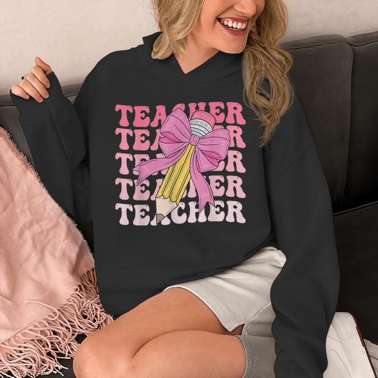 Teacher Pencil Back To School Groovy Pink Teacher First Day Unisex Hoodie, Groovy Teacher Gifts, funny design Teacher Pencil Back To School Groovy Pink Teacher First Day Unisex Hoodie, Groovy Teacher Gifts, funny design