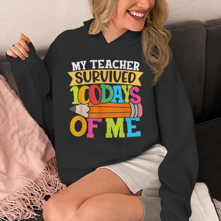 My Teacher Survived 100 Days Of Me 100th Day Of School Kids Unisex Hoodie, funny design