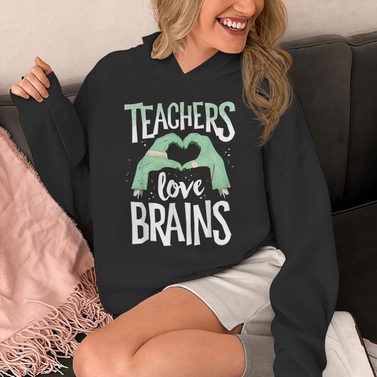 Teachers Love Brains Halloween Costume Trick Treat Zombie Unisex Hoodie, funny design