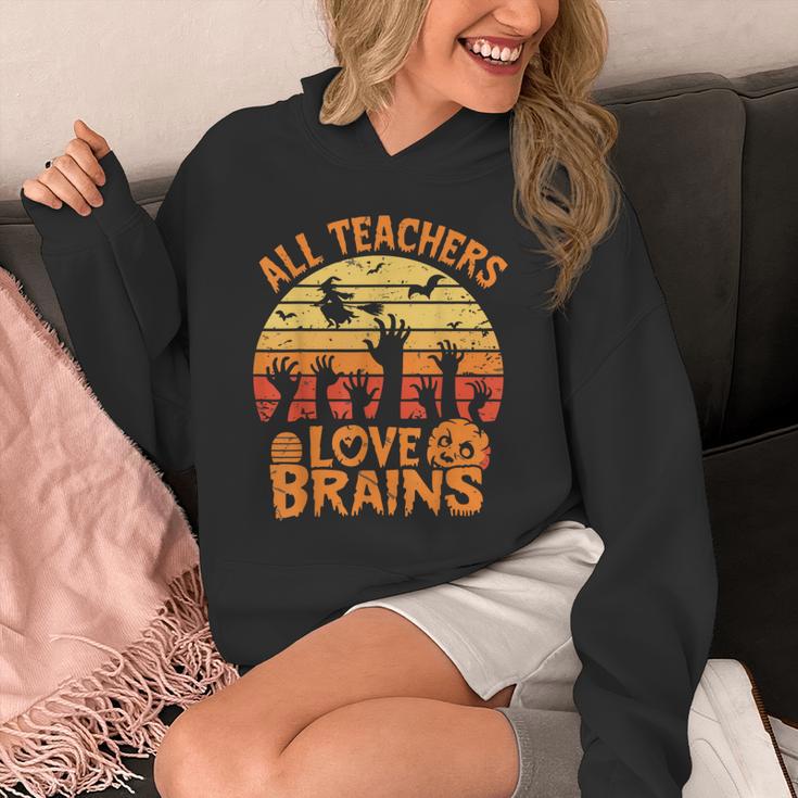 All Teachers Love Brains Teachers Halloween Teacher Unisex Hoodie, funny design