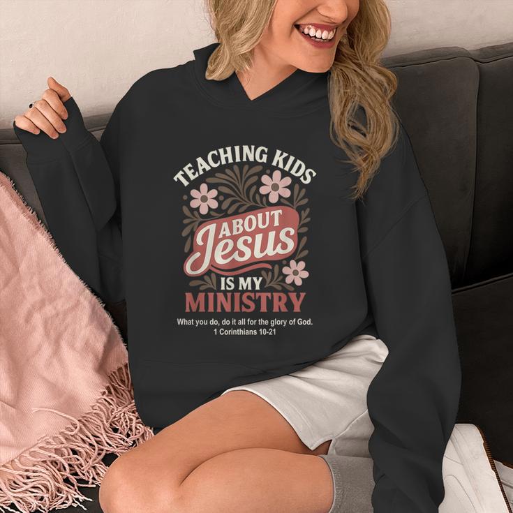Teaching Kids About Jesus Is My Ministry Christian Teacher Unisex Hoodie, funny design