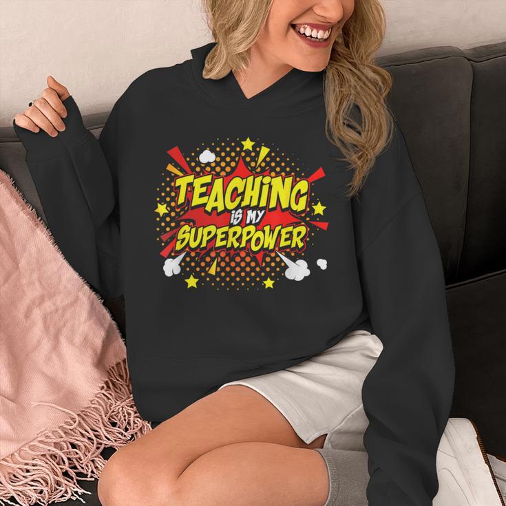 Teaching Is My Superpower Retro Comic Teacher Unisex Hoodie, funny design Teaching Is My Superpower Retro Comic Teacher Unisex Hoodie, funny design