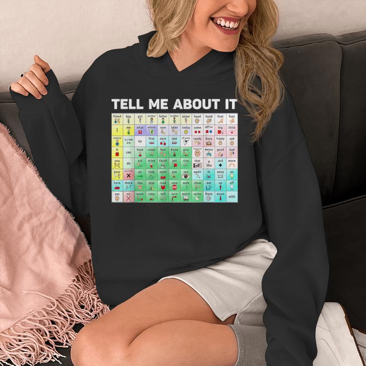 Tell Me About It Speech Language Pathology AAC Sped Teacher Unisex Hoodie, funny design Tell Me About It Speech Language Pathology AAC Sped Teacher Unisex Hoodie, funny design