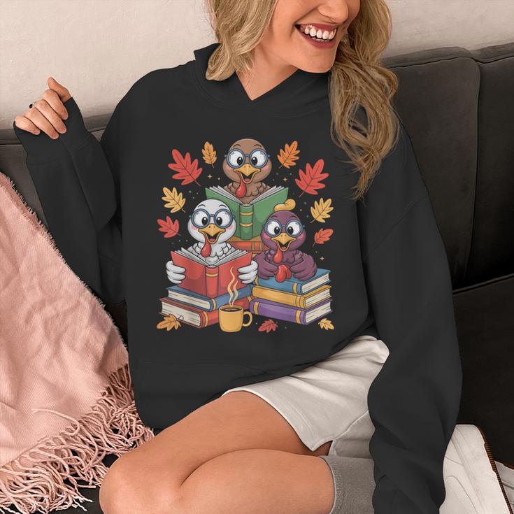 Thanksgiving Teacher Books Turkey Reading Book Unisex Hoodie, funny design