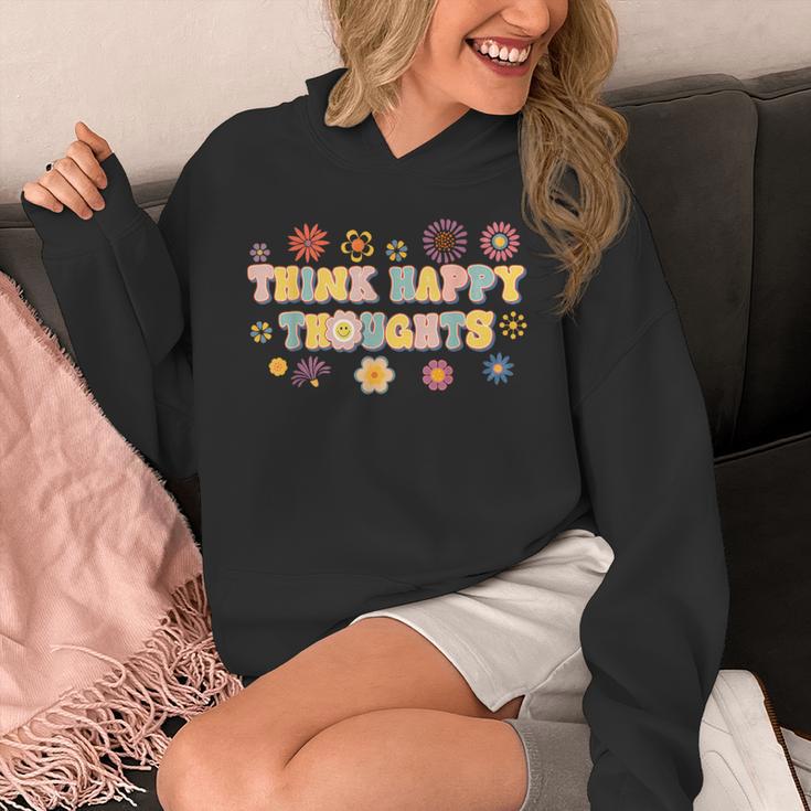 Think Happy Thoughts Teens Spring Positive Message Teachers For Men Women Girls Kids Unisex Hoodie, funny design
