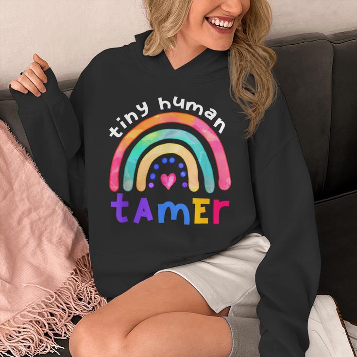 Tiny Human Tamer Watercolor Rainbow Daycare Teacher Unisex Hoodie, funny design Tiny Human Tamer Watercolor Rainbow Daycare Teacher Unisex Hoodie, funny design