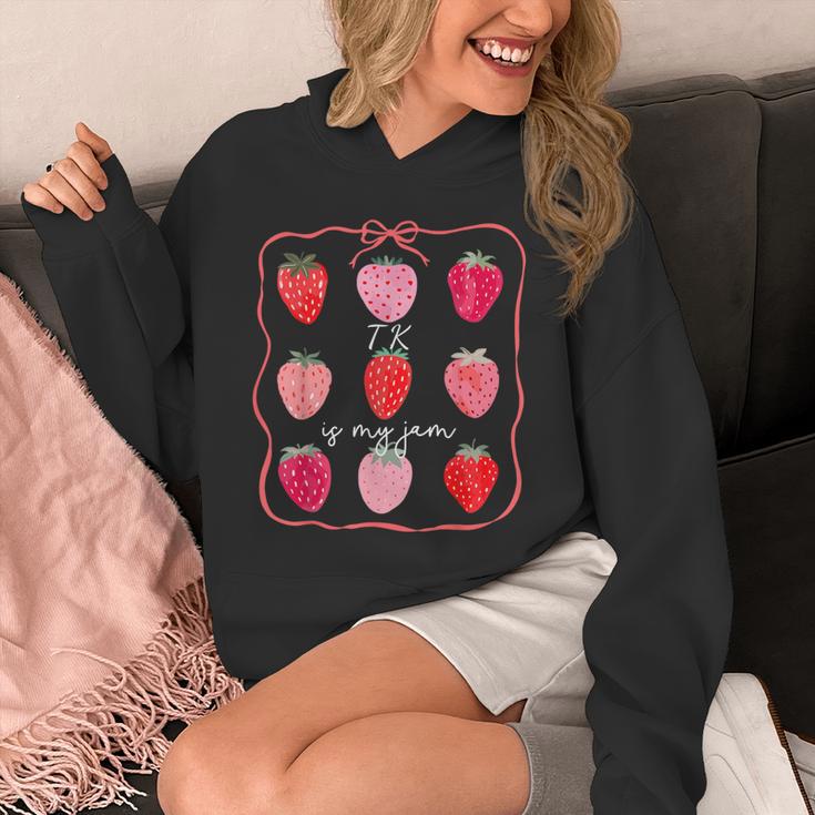 TK Is My Jam Transitional Kindergarten TK Teacher Strawberry Unisex Hoodie, funny design