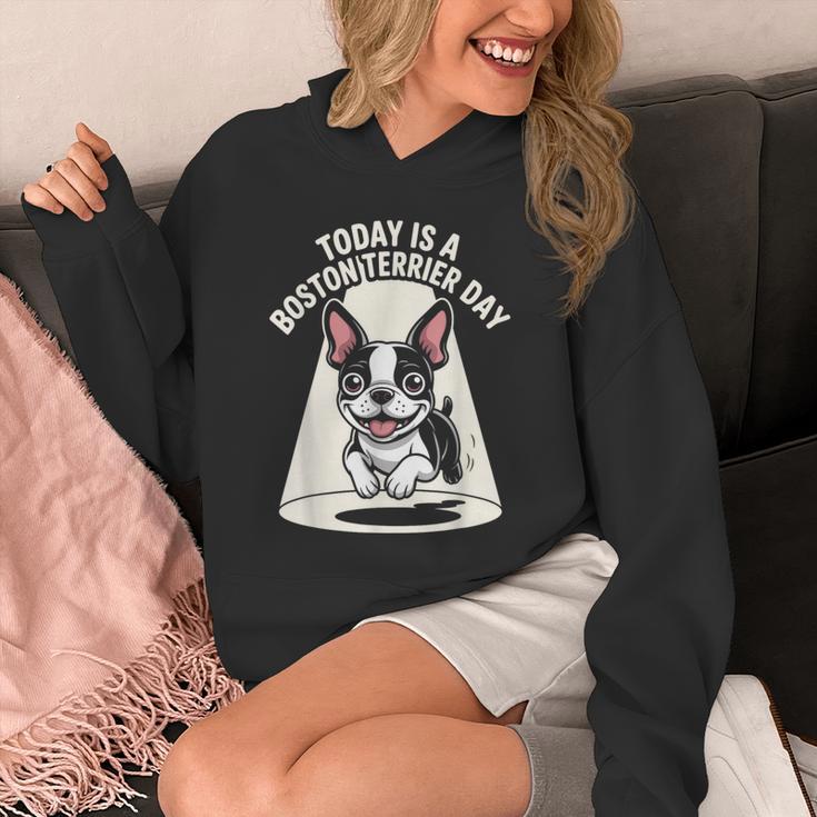 Today Is A Boston Terrier Day Cute Dog Lover Cartoon Unisex Hoodie, funny design
