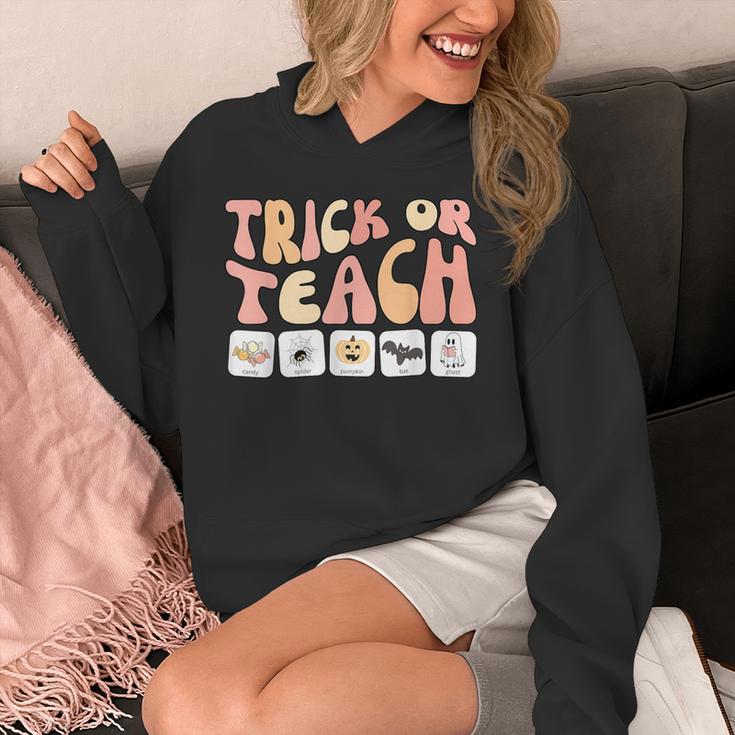 Trick Or Teach With Symbols Special Education Teacher Spooky Unisex Hoodie, funny design Trick Or Teach With Symbols Special Education Teacher Spooky Unisex Hoodie, funny design
