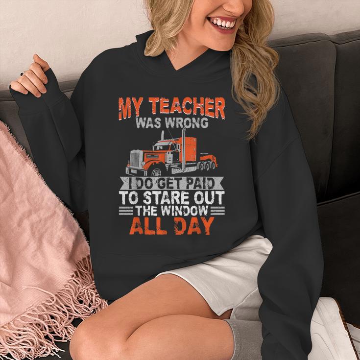 Trucker Truck Driver Vintage My Teacher Was Wrong I Do Get Unisex Hoodie, funny design Trucker Truck Driver Vintage My Teacher Was Wrong I Do Get Unisex Hoodie, funny design