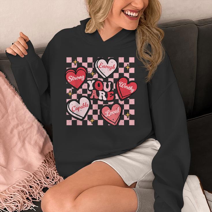 Valentine You Are Loved Worthy Enough Candy Heart Teacher For Men Women Girls Kids Unisex Hoodie, funny design