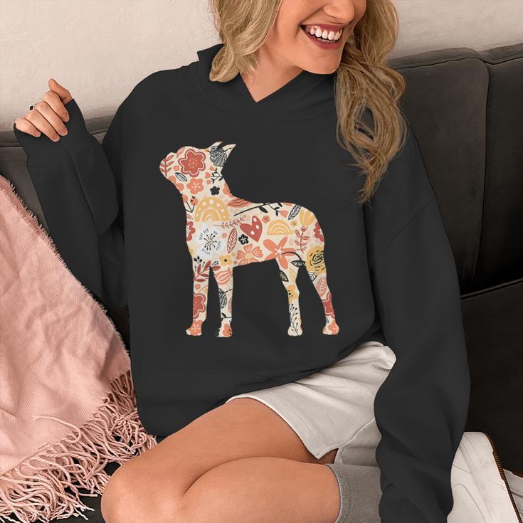 Vintage Floral Boston Terrier For Dog Lover Unisex Hoodie, funny design