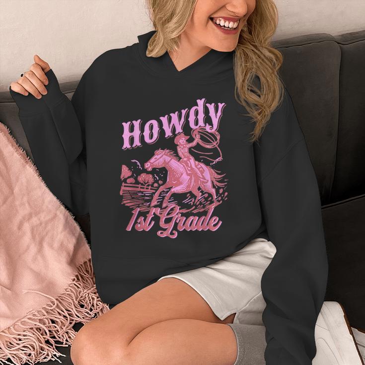 Vintage Howdy First Grade Cowgirl Teacher Western School Unisex Hoodie, First Grade Teacher Gifts, funny design