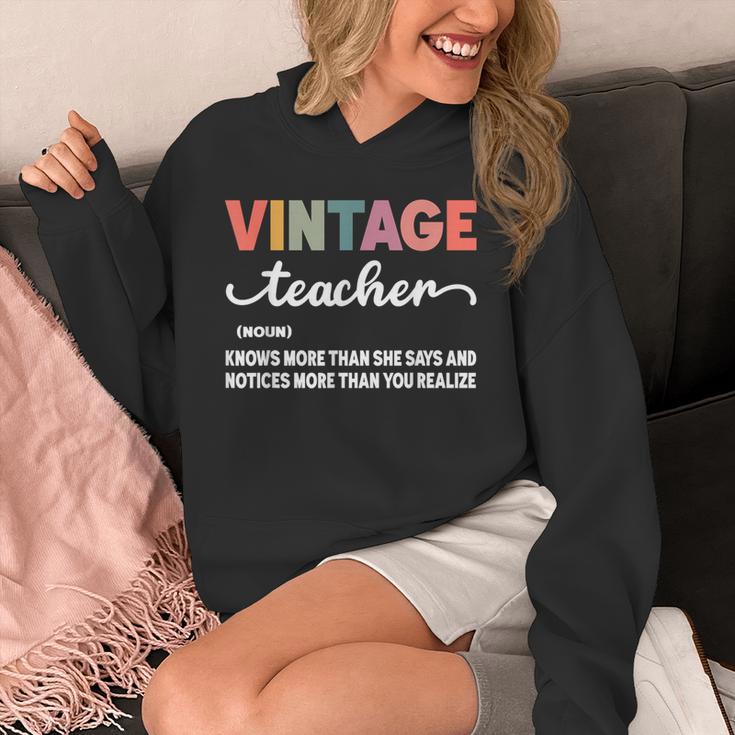 Vintage Teacher Knows More Than She Says Outfit Definition Unisex Hoodie, funny design Vintage Teacher Knows More Than She Says Outfit Definition Unisex Hoodie, funny design