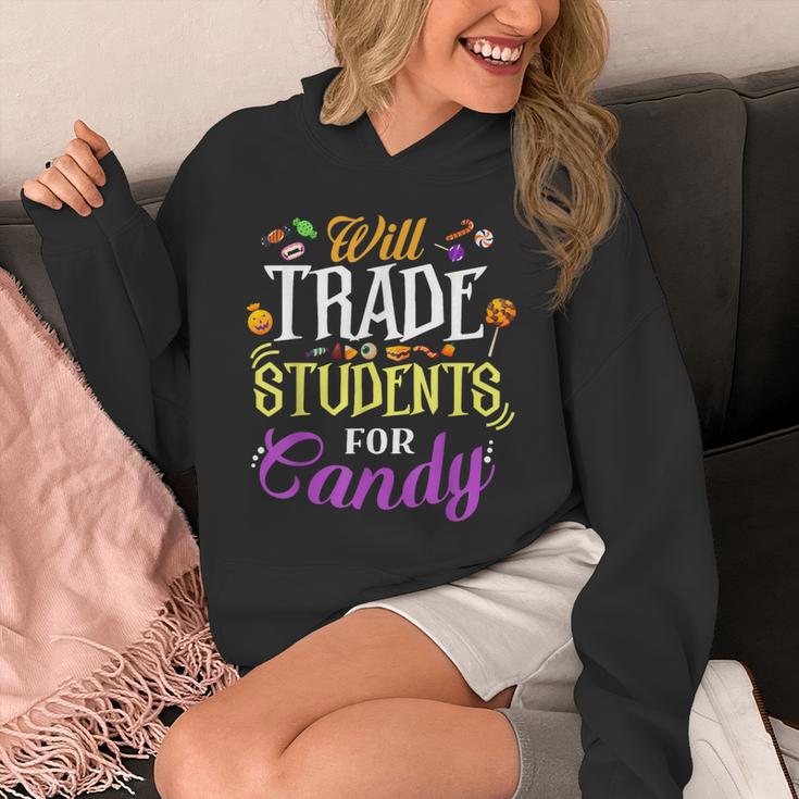 Will Trade Students For Candy Teacher Cute Halloween Costume Unisex Hoodie, funny design
