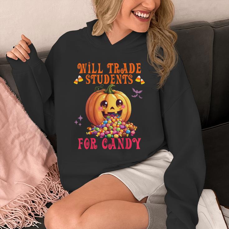 Will Trade Students For Candy Teacher Cute Halloween Pumpkin Unisex Hoodie, funny design Will Trade Students For Candy Teacher Cute Halloween Pumpkin Unisex Hoodie, funny design