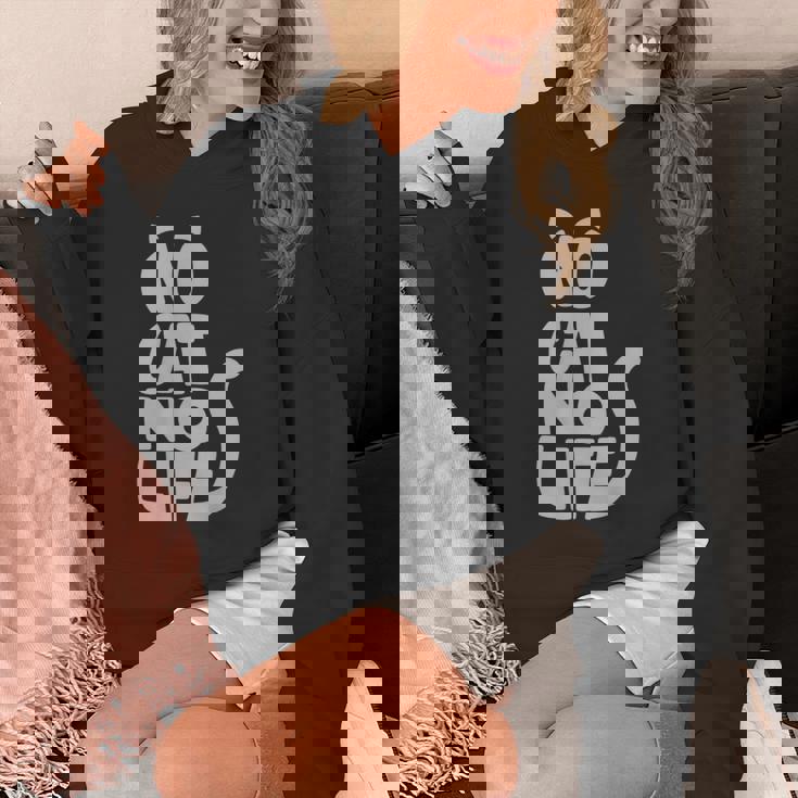 「No Cat No Life」 猫 シルエット パーカー