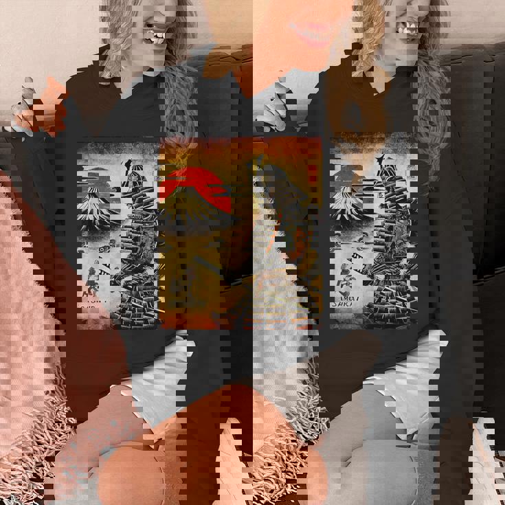 「夜明けの富士山と壮大な侍戦士」 パーカー