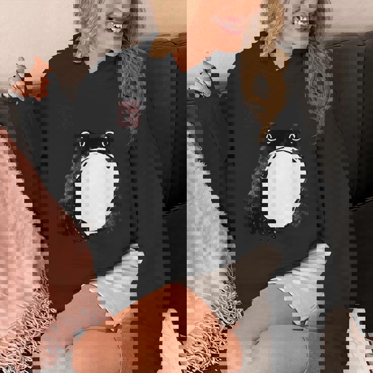 【かゑるまにあ】不機嫌な蛙 日本の侍カエル 浮世絵 かえる 日本禅美術 伝統芸術 松本奉時 ヴィンテージ タトゥーアート パーカー