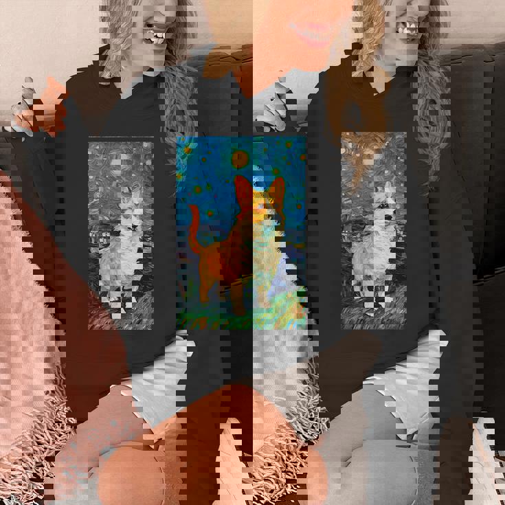 ゴッホ動物アート 動物愛好家のためのかわいいコーギー犬 パーカー