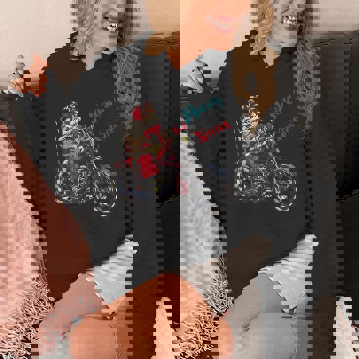 サンタクロース 面白い バイク イラスト メリー クリスマス パロディ イラスト パーカー