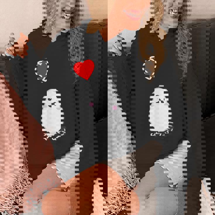 シマエナガ『ハート』白い鳥【どうぶつフレンズ】動物 ゆるくて かわいい パーカー