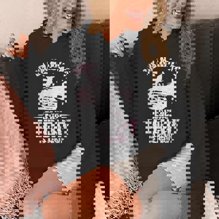 チューバ 水彩 チューバと猫 パーカー