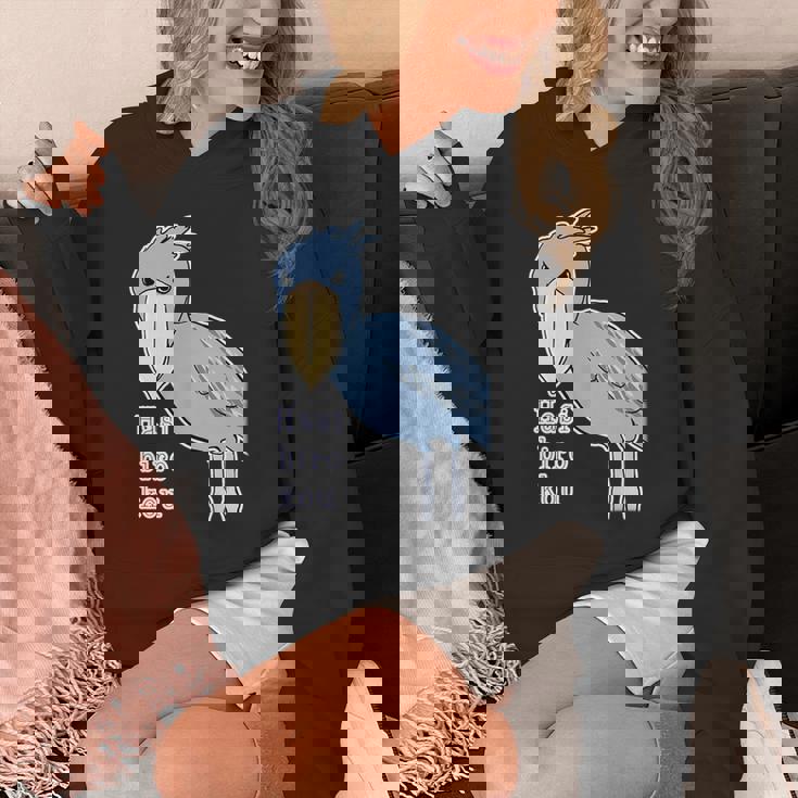 ハシビロコウさん『ビッグ プリント』青い鳥【どうぶつフレンズ】ゆるくて かわいい 動物園 長袖tシャツ パーカー