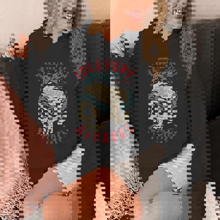 バック プリントを見る Idle Furykull &Nake ビンテージ クラシック スカル ヘビ タトゥー パーカー