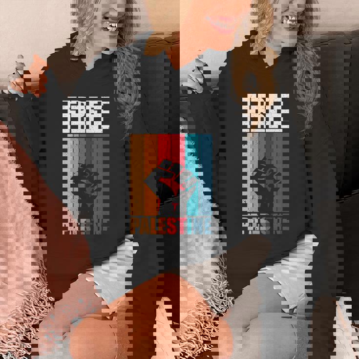 パレスチナ人のためのフリーパレスチナのレトロなビンテージデザイン 長袖tシャツ パーカー