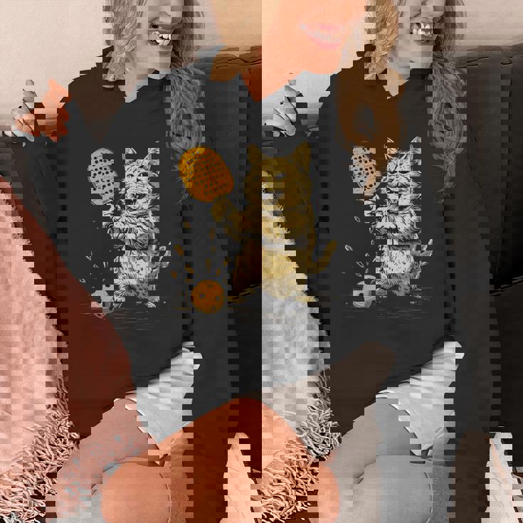 ピックルボール選手 ピックルボールの猫 長袖tシャツ パーカー