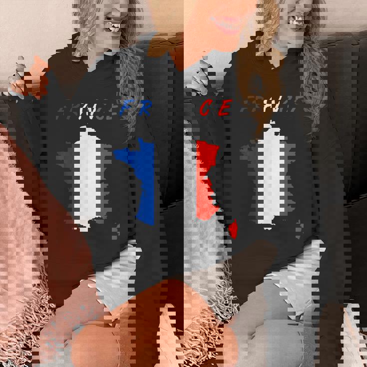 フランスの地図の中のフランス国旗tシャツ パーカー