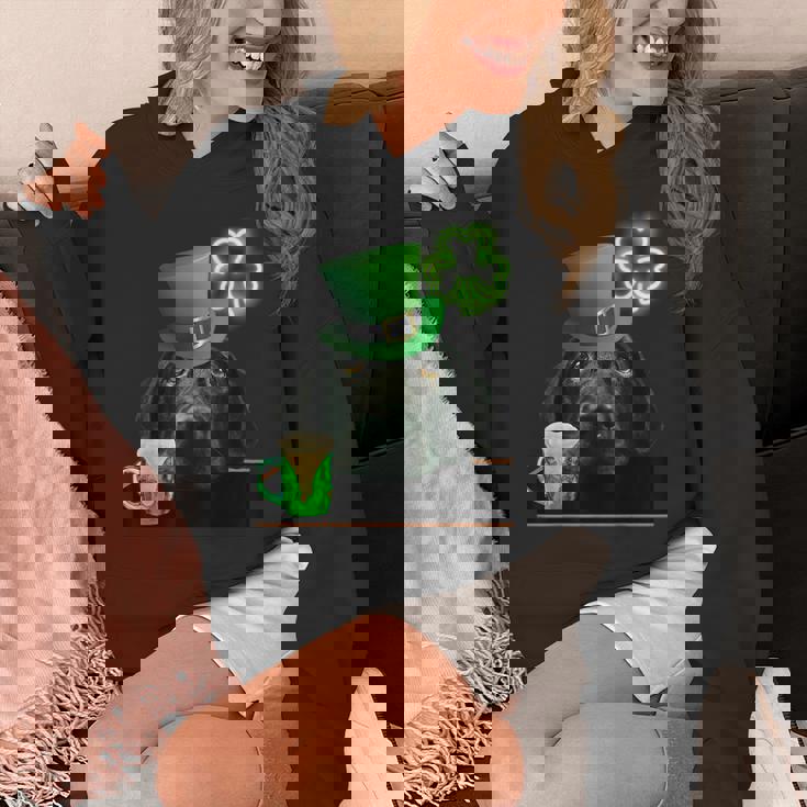 ブラックラボシャツ シャムロック アイリッシュドッグ 絵 聖パトリックス パーカー